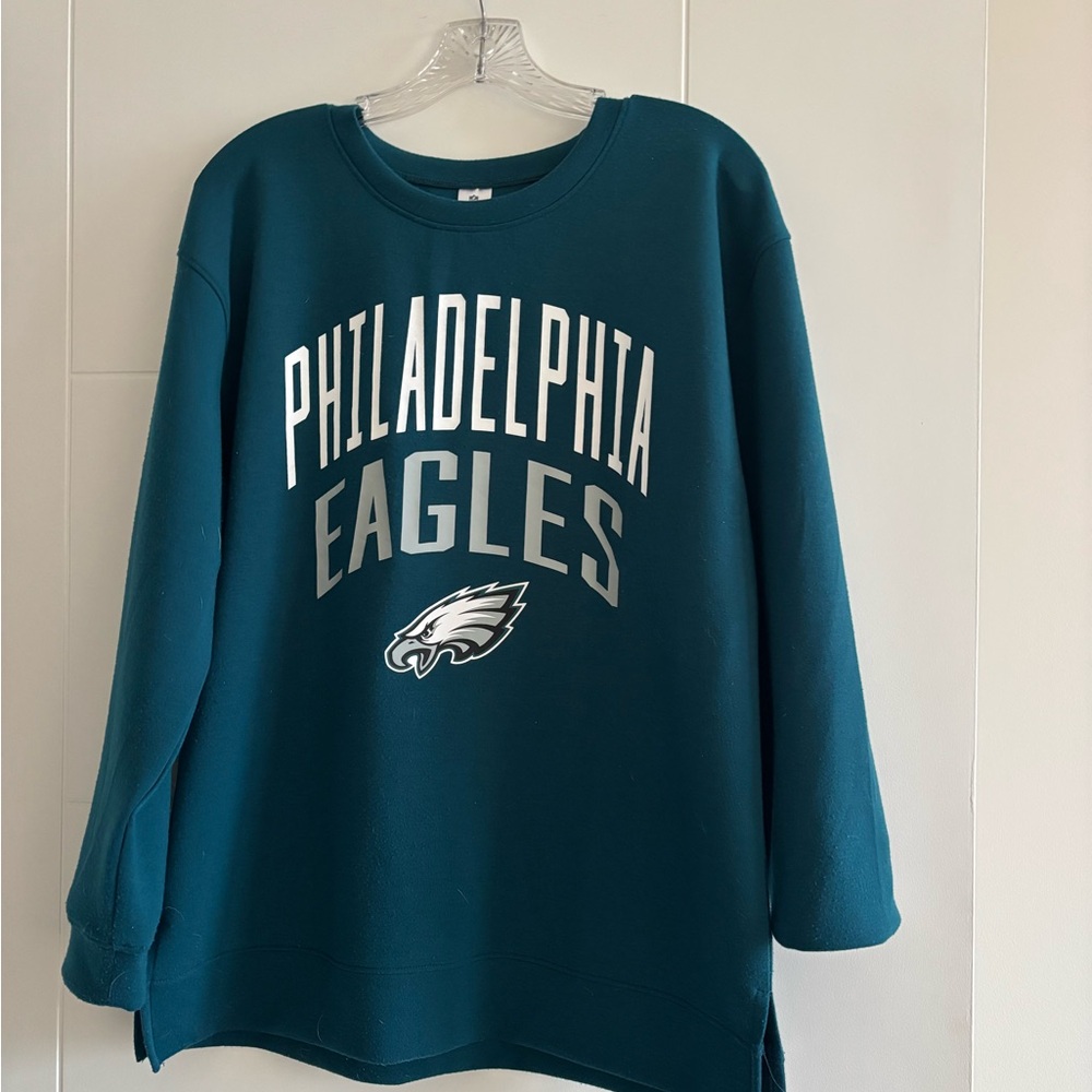 LAST CHANCE NFL Teal Sweatshirt Top with White Philadelphia Eagles